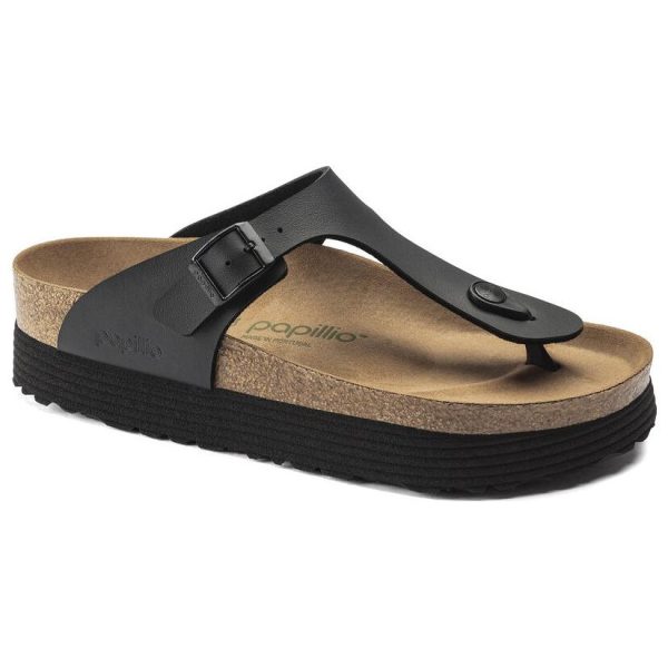 Birkenstock Gizeh Platform Black (Womens)