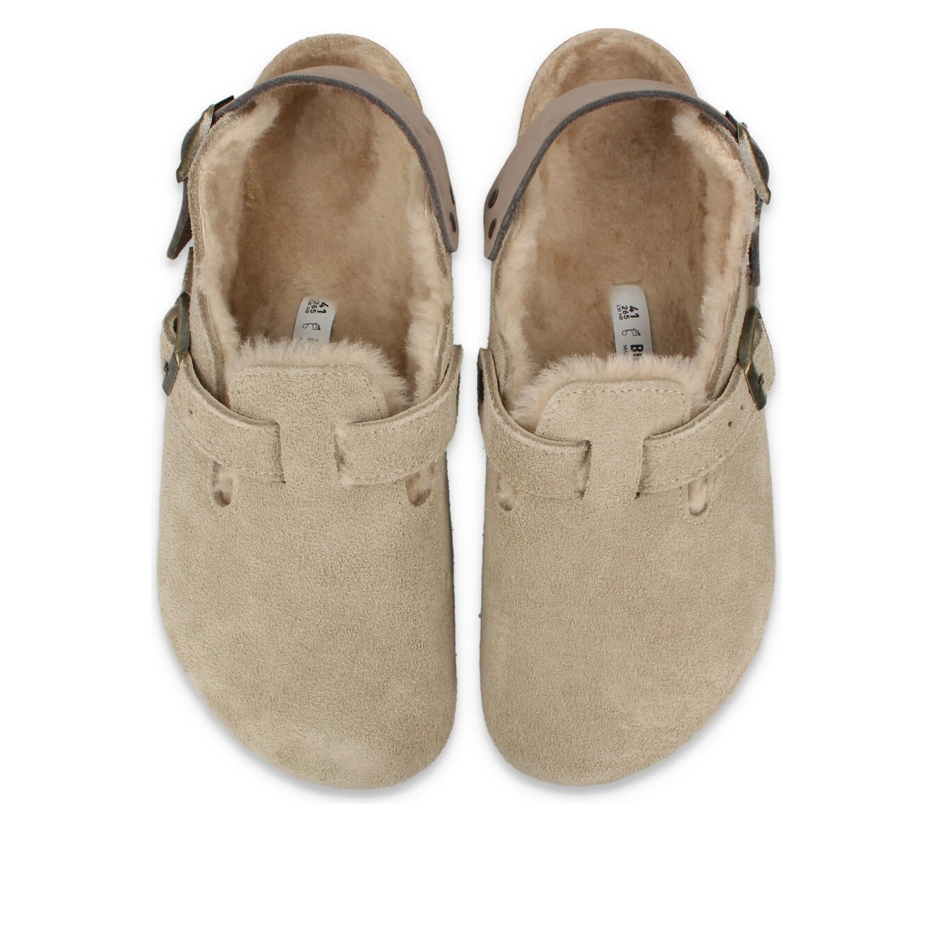 Birkenstock Tokio Shearling Suede Leather Taupe 4 Birkenstock Tokio Shearling Suede Leather Taupe