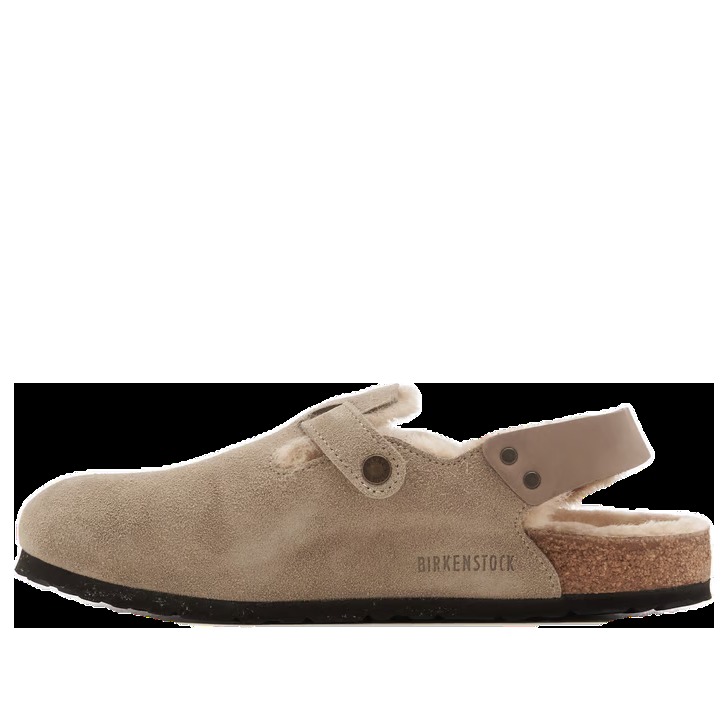 Birkenstock Tokio Shearling Suede Leather Taupe 5 Birkenstock Tokio Shearling Suede Leather Taupe