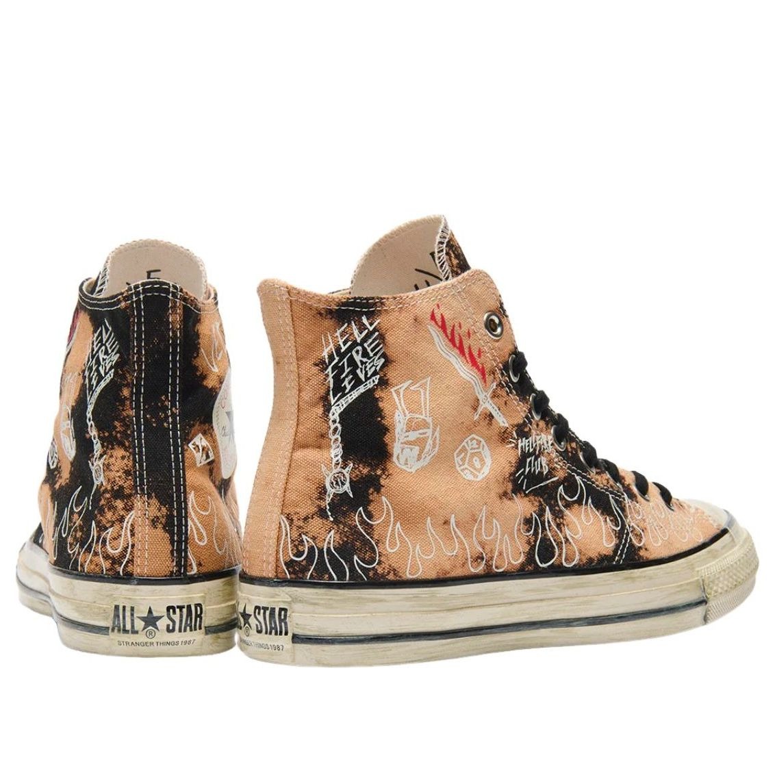 Converse Chuck Taylor All Star Aged 87 HC Hi Stranger Things Bleached Black 6 Converse Chuck Taylor All Star Aged 87 HC Hi Stranger Things Bleached Black