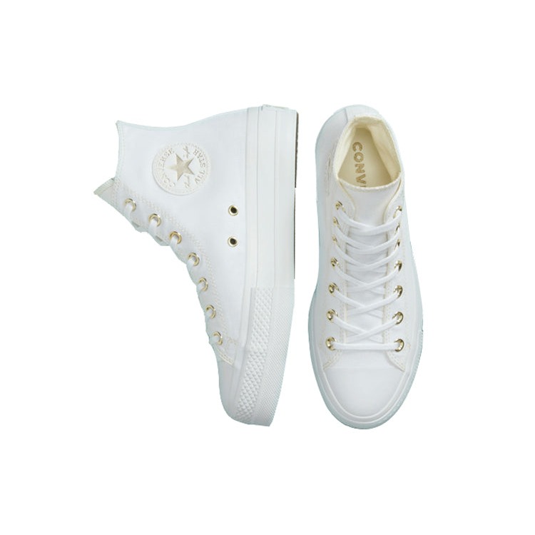 Converse Chuck Taylor All Star Lift Platform Elevated White Gold 6 Converse Chuck Taylor All Star Lift Platform Elevated White Gold