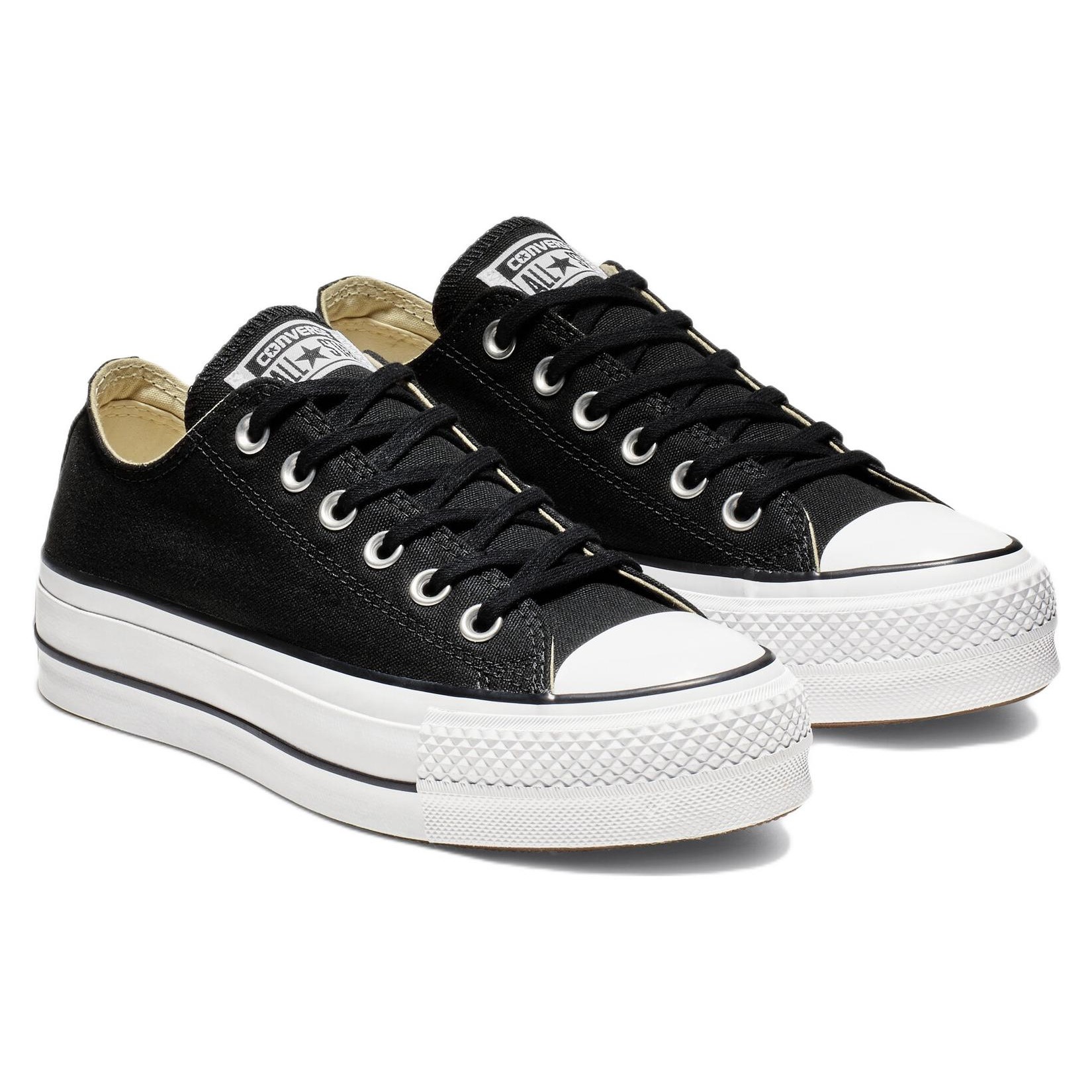 Converse Chuck Taylor All Star Lift Platform Low Black White (Womens) 5 Converse Chuck Taylor All Star Lift Platform Low Black White (Womens)