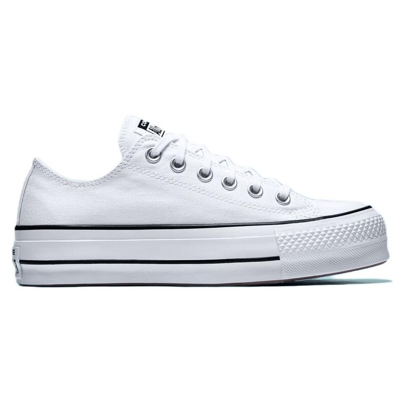 Converse Chuck Taylor All Star Lift Platform Low White Black (Womens) 5 Converse Chuck Taylor All Star Lift Platform Low White Black (Womens)