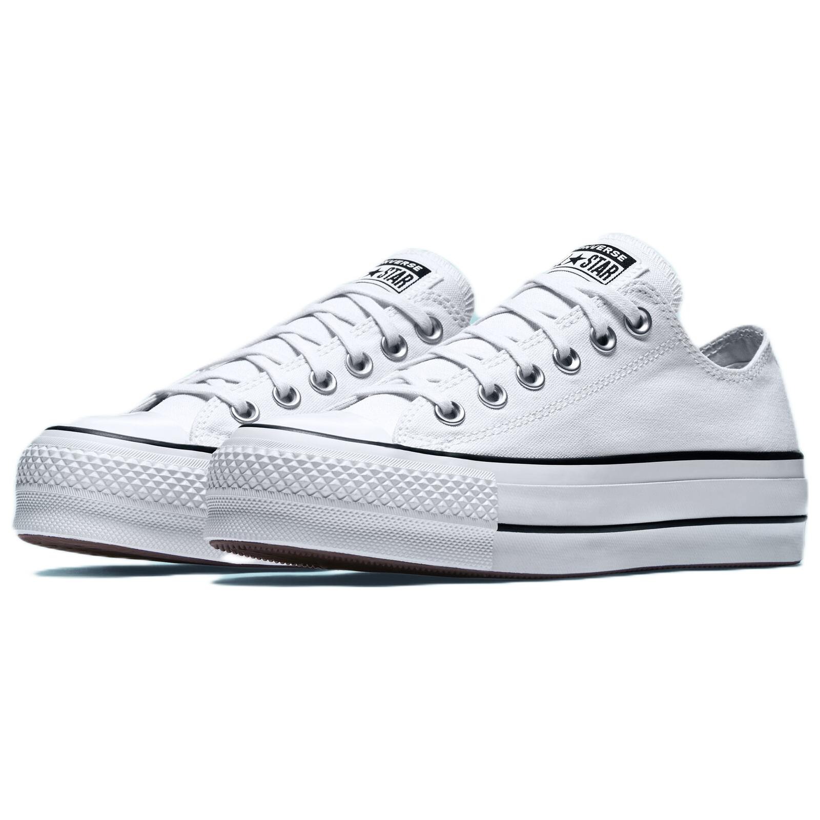 Converse Chuck Taylor All Star Lift Platform Low White Black (Womens) 6 Converse Chuck Taylor All Star Lift Platform Low White Black (Womens)