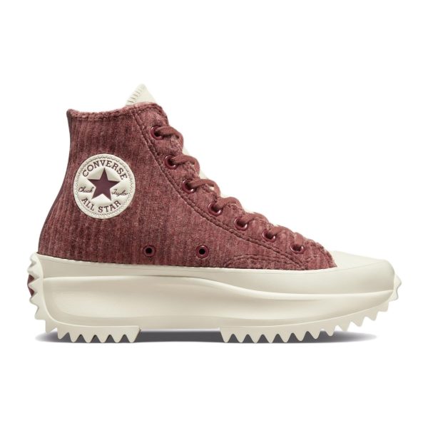 Converse Run Star Hike Platform Hi Striped Knit Dark Wine