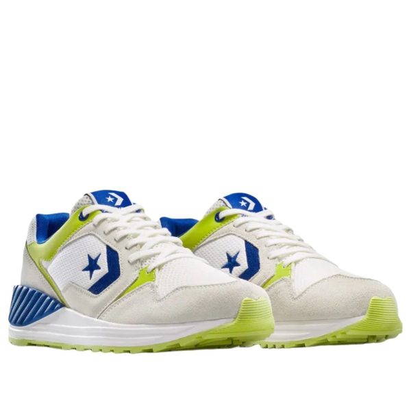 Converse Wave Trainer Ox Vintage White Blue Cartreuse