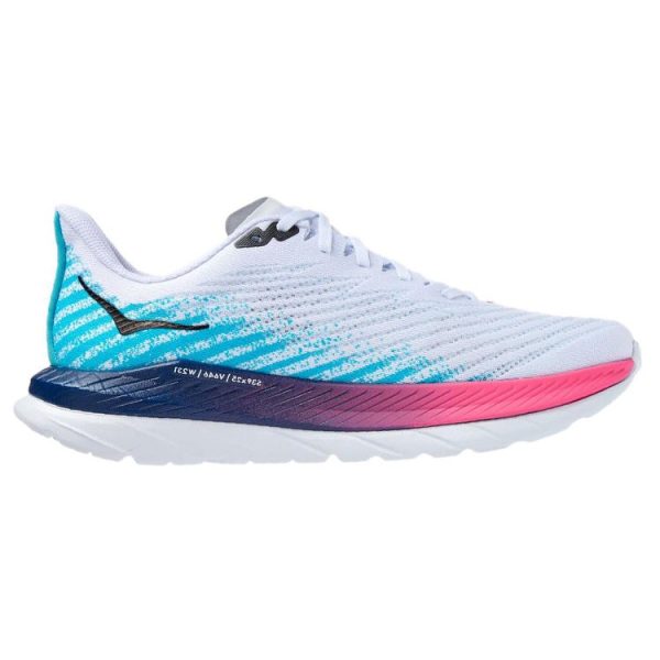 Hoka One One Mach 5 White Scuba Blue Pink