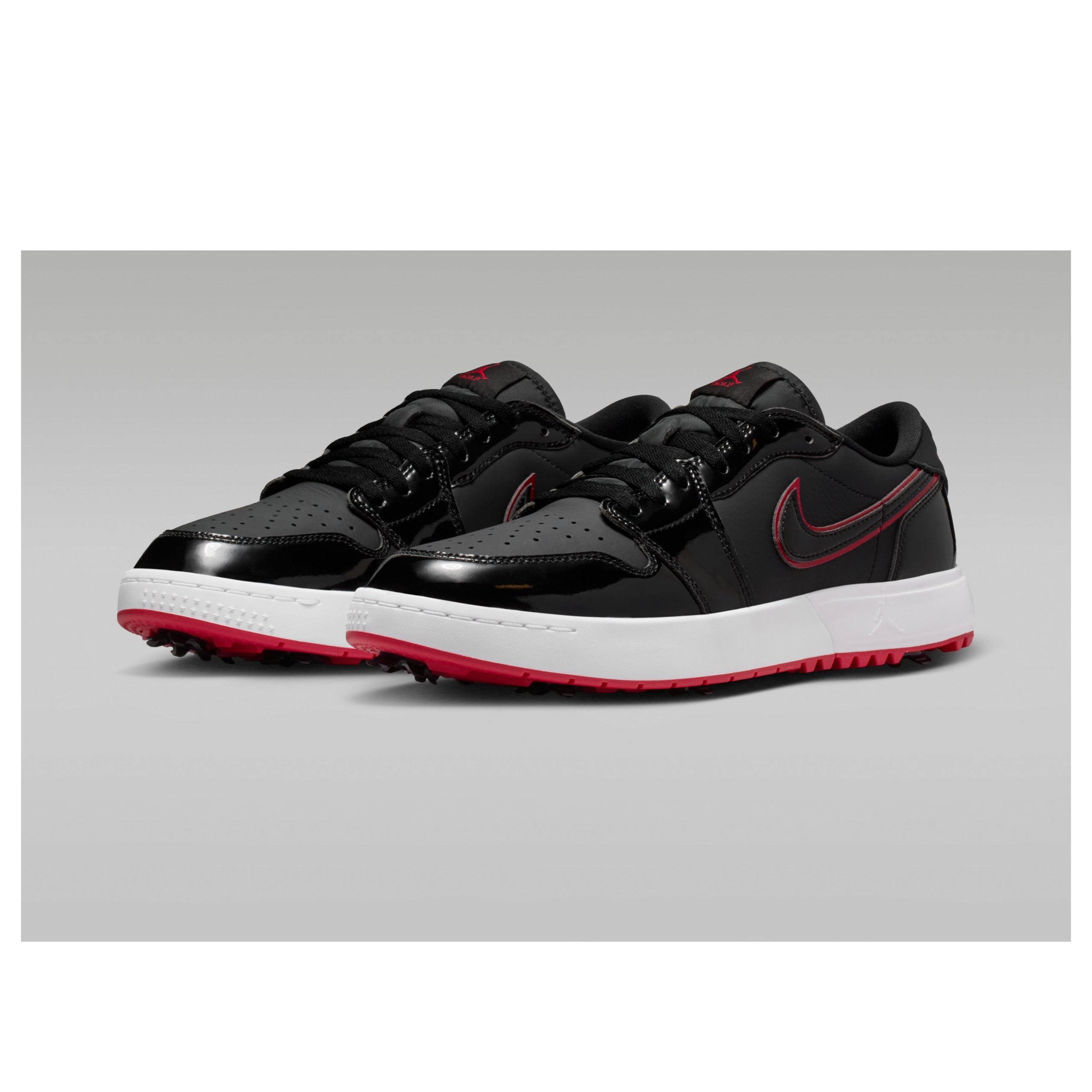 Jordan 1 Low Golf Spiked Bred Black Patent 6 Jordan 1 Low Golf Spiked Bred Black Patent