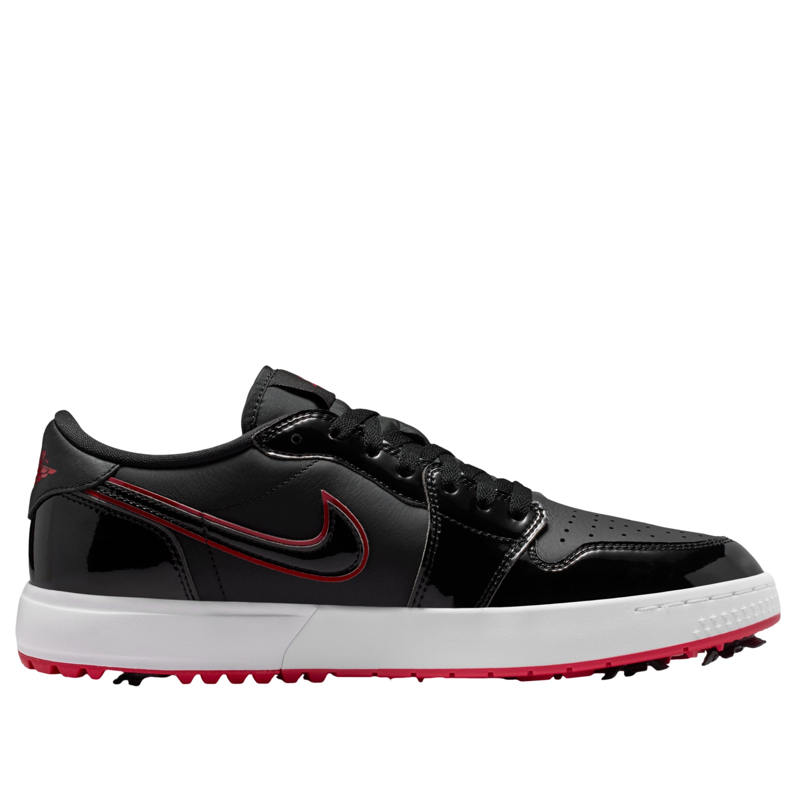 Jordan 1 Low Golf Spiked Bred Black Patent 8 Jordan 1 Low Golf Spiked Bred Black Patent