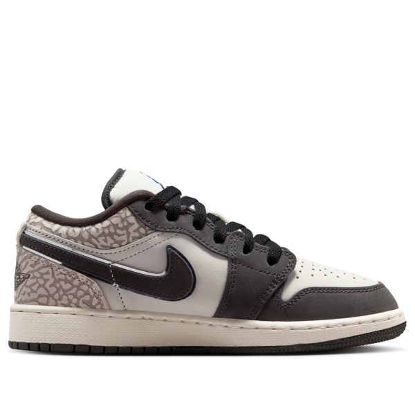 Jordan 1 Low SE Sail Deep Pewter Elephent Print (GS)
