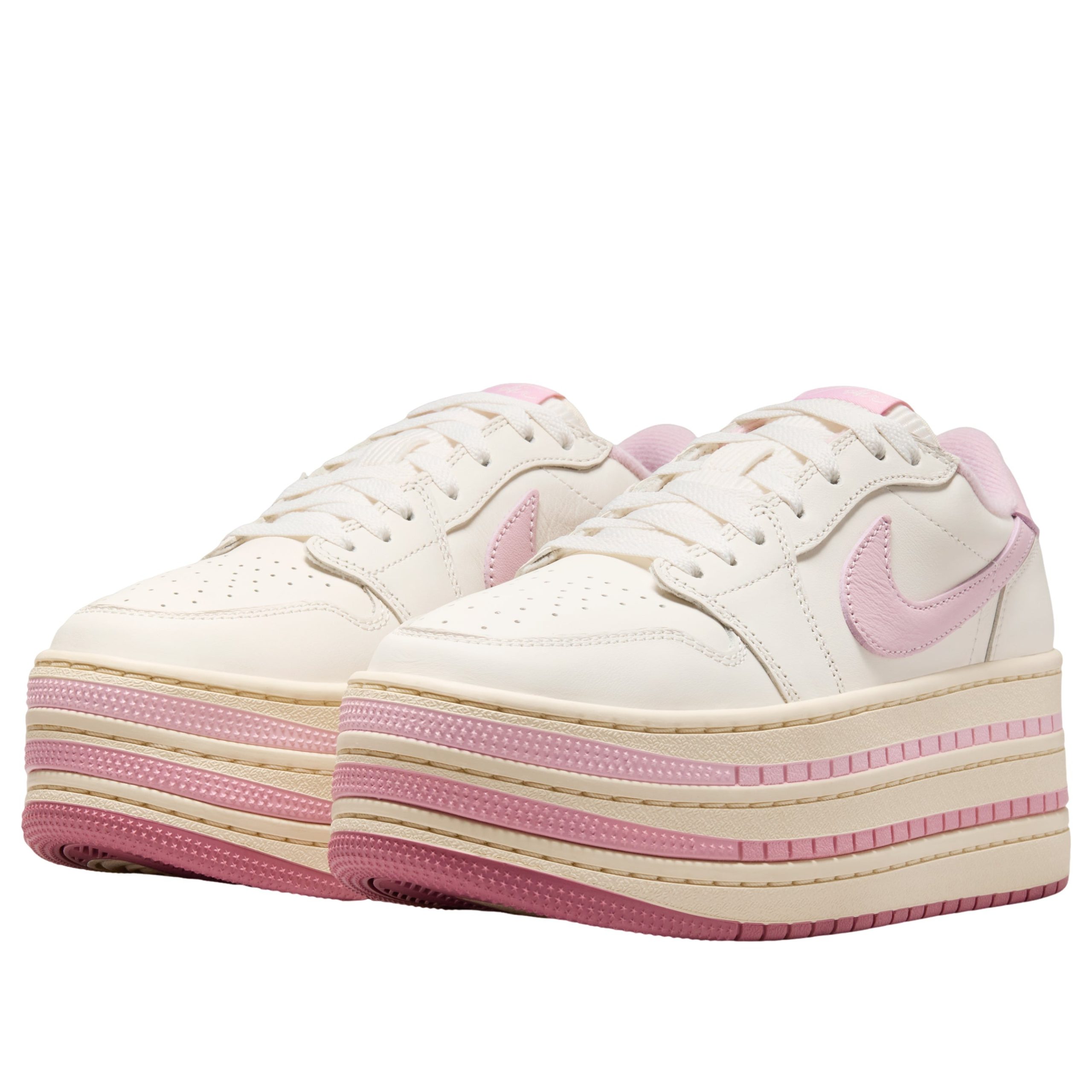 Jordan 1 Low Triple Stack Pale Ivory Iced Carmine (Womens) 6 Jordan 1 Low Triple Stack Pale Ivory Iced Carmine (Womens)