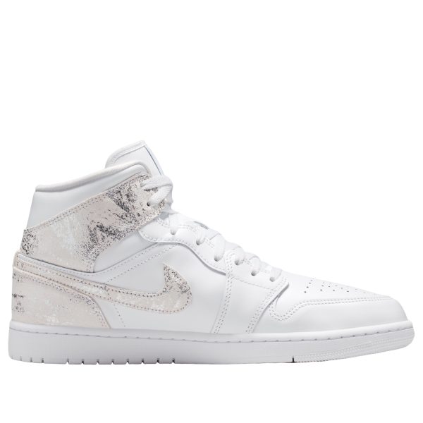 Jordan 1 Mid SE Distressed White Field Silver