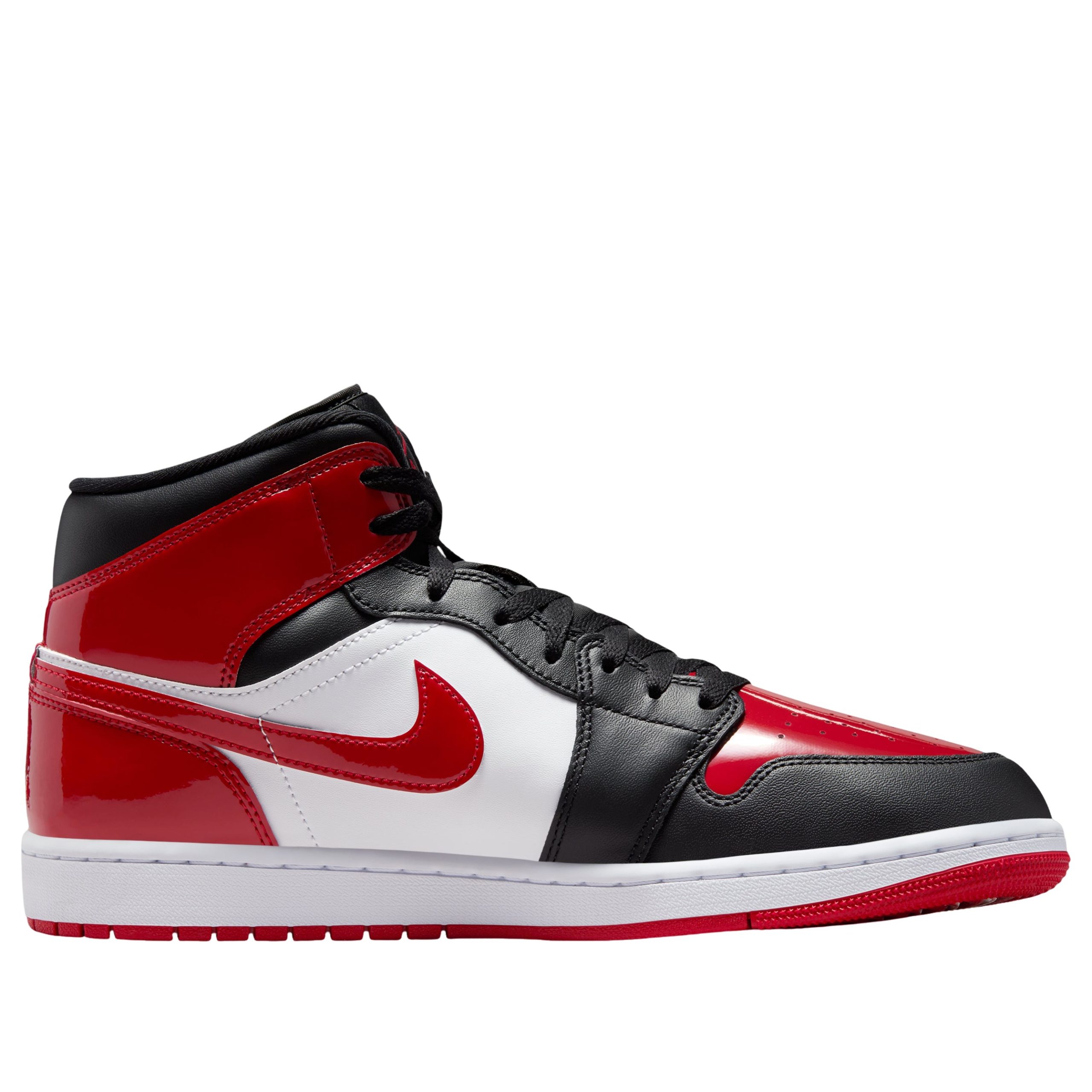 Jordan 1 Mid SE Patent Bred Toe 8 Jordan 1 Mid SE Patent Bred Toe