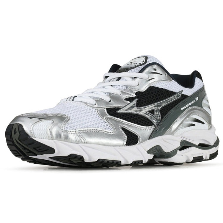 Mizuno Wave Rider 10 White Silver Black 5 Mizuno Wave Rider 10 White Silver Black