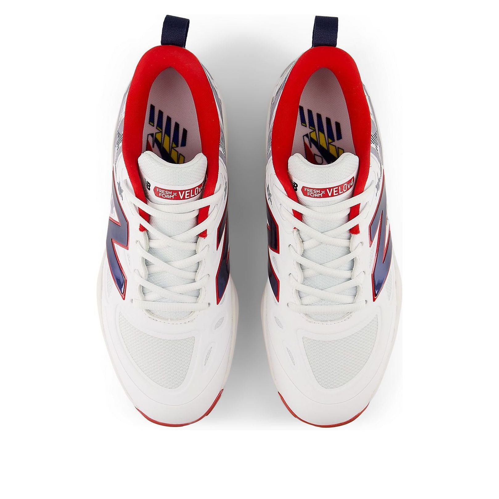 New Balance Fresh Foam X Velo v4 International Baseball Pack White Red (Womens) 5 New Balance Fresh Foam X Velo v4 International Baseball Pack White Red (Womens)