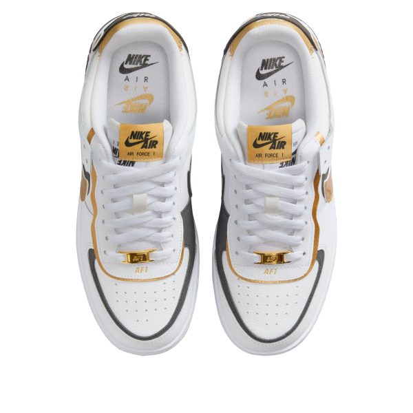 Nike Air Force 1 Low Shadow White Black Metallic Gold (Womens)