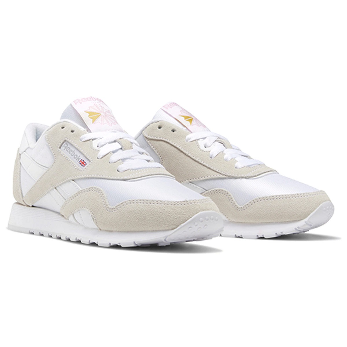 Reebok Classic Nylon White Light Grey (Womens) 5 Reebok Classic Nylon White Light Grey (Womens)