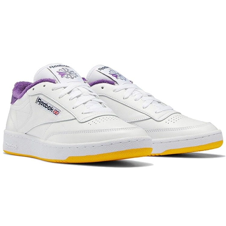 Reebok Club C 85 Eric Emanuel White Purple Yellow 5 Reebok Club C 85 Eric Emanuel White Purple Yellow