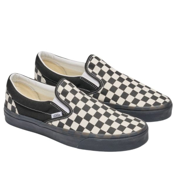 Vans Classic Slip-On Checkerboard Black White Black Midsole
