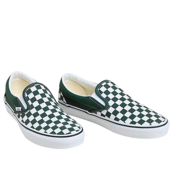 Vans Classic Slip-On Checkerboard Scarab Green White