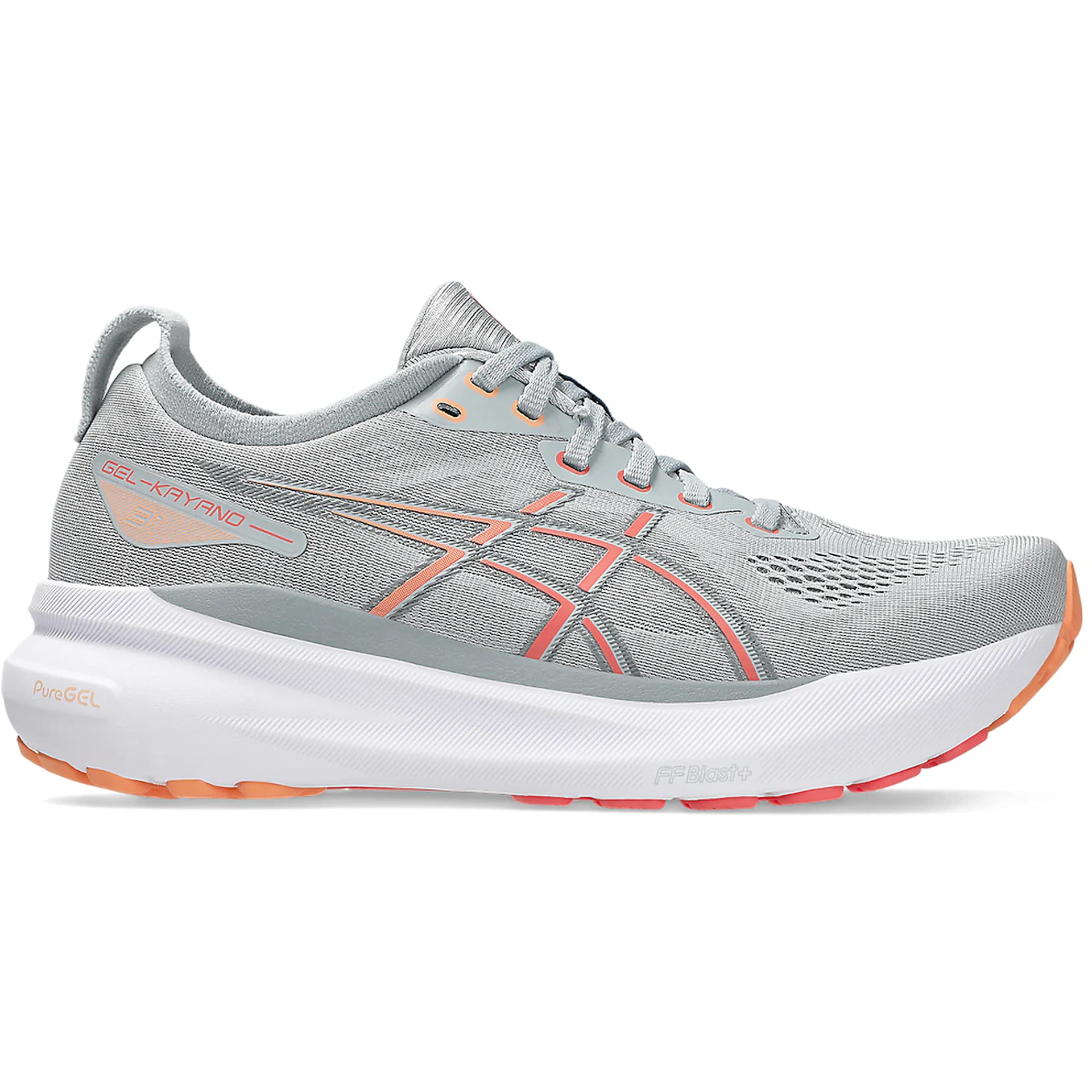 ASICS Gel-Kayano 31 Piedmont Grey Papaya (Womens) 2 ASICS Gel Kayano 31 Piedmont Grey Papaya Womens 2 3