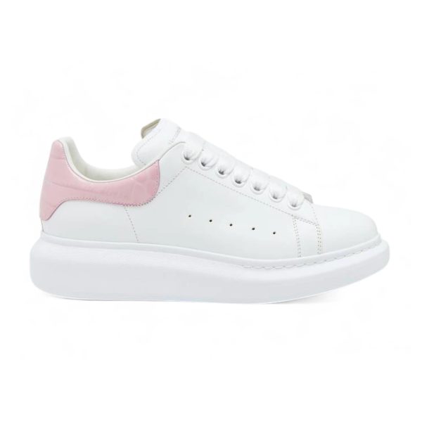 Alexander McQueen Oversized White Bright Pink Croc (Womens)