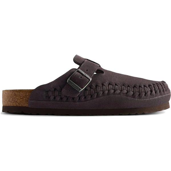 Birkenstock Boston Braided Suede Kith Rabbit Grey (Narrow Fit) (Womens)