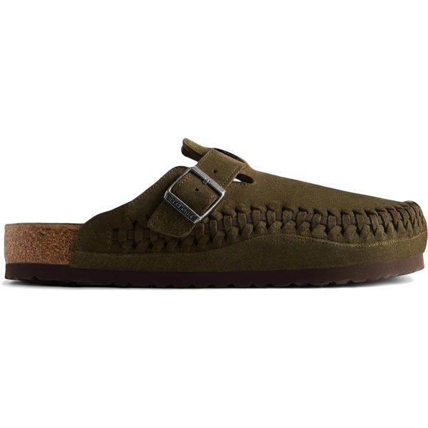 Birkenstock Boston Braided Suede Kith Thyme (Narrow Fit) (Womens)