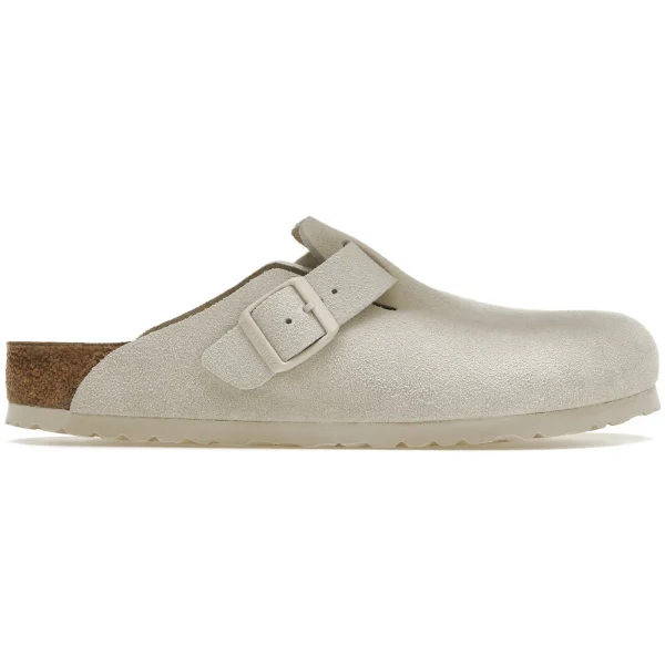 Birkenstock Boston Antique White Suede