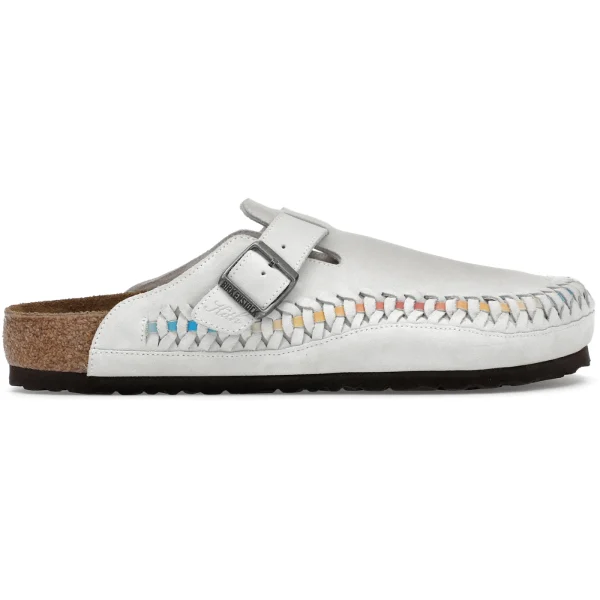 Birkenstock Boston Braided Suede Kith Antique White Tie Dye