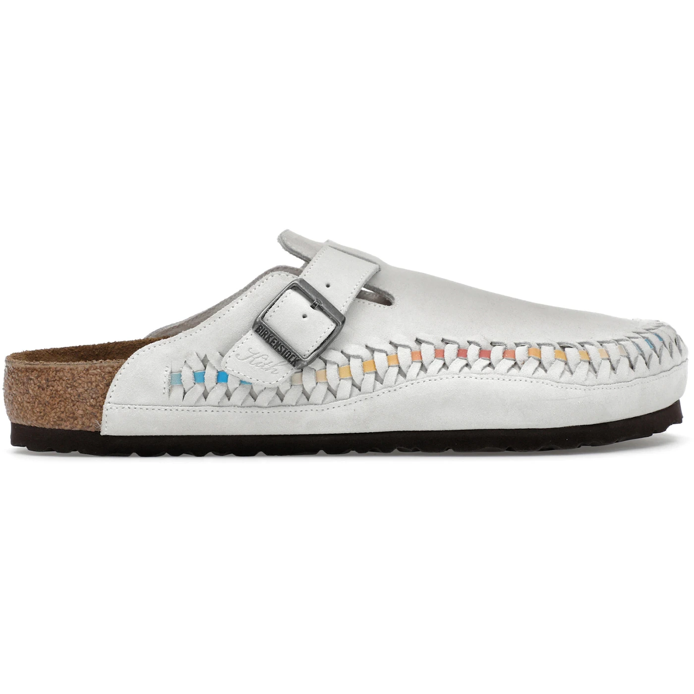 Birkenstock Boston Braided Suede Kith Antique White Tie Dye