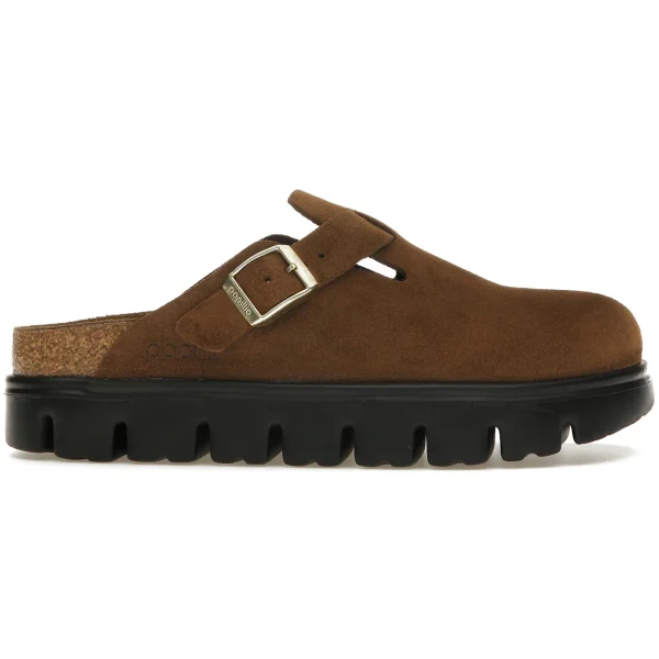 Birkenstock Boston Chunky Suede Dark Tea Black (Narrow) (Women’s)