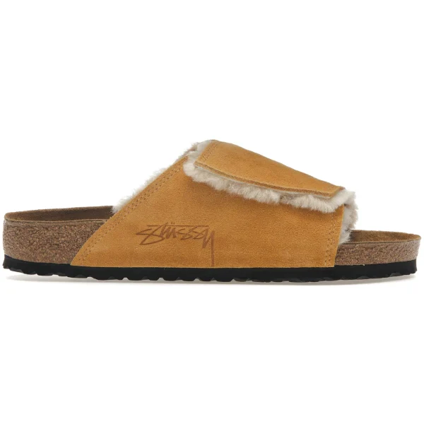 Birkenstock Solana Shearling Slide Stussy Caramel