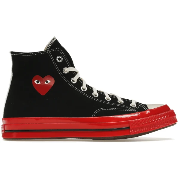 Converse Chuck Taylor All Star 70 Hi Comme des Garcons PLAY Black Red Midsole