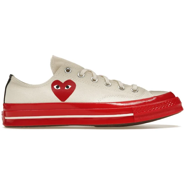 Converse Chuck Taylor All Star 70 Ox Comme des Garcons PLAY Egret Red Midsole