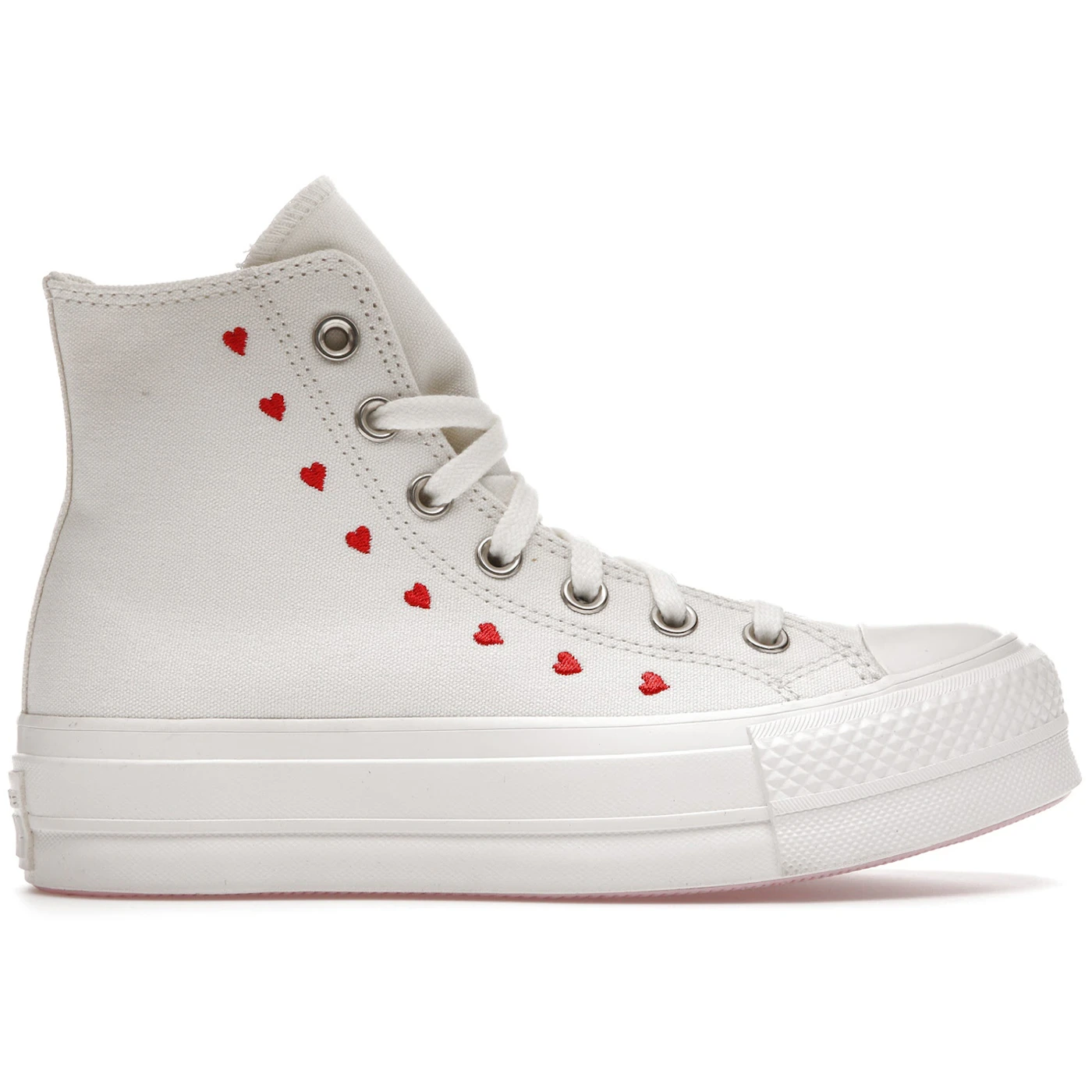 Converse Chuck Taylor All Star Lift Hi White Red (Women's) 2 Converse Chuck Taylor All Star Lift Hi White Red (Women's)