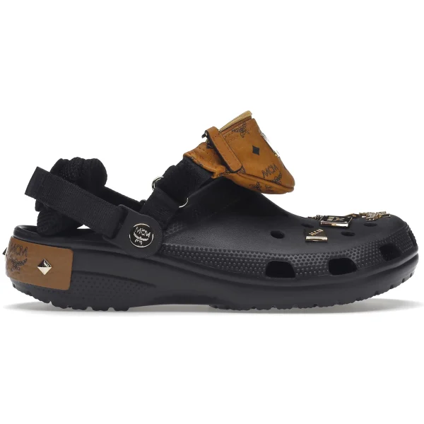 Crocs Classic Clog MCM Visetos Belt Bag Black Cognac Gold