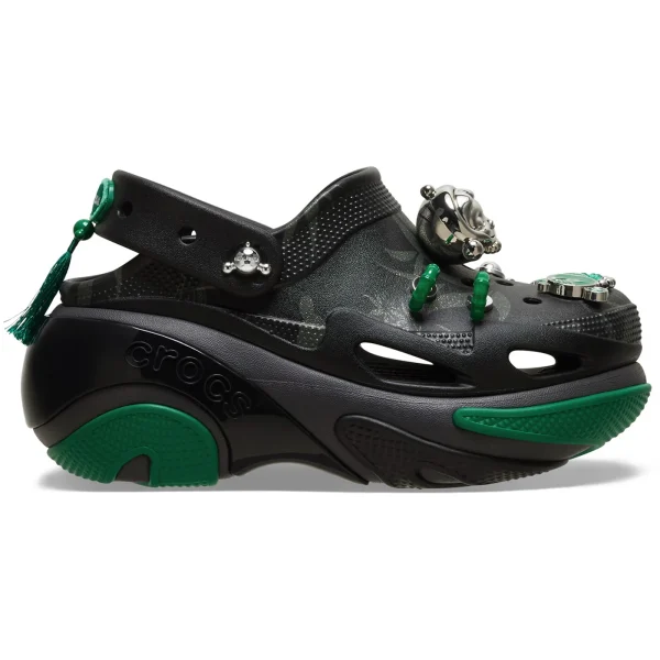 Crocs Bubble Crush Clog Pop Mart SKULLPANDA Black Green