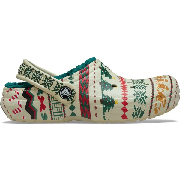 Crocs Classic Lined Clog Fair Isle Bone