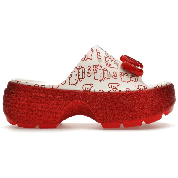Crocs Stomp Slide Hello Kitty 50th Anniversary Red Glitter
