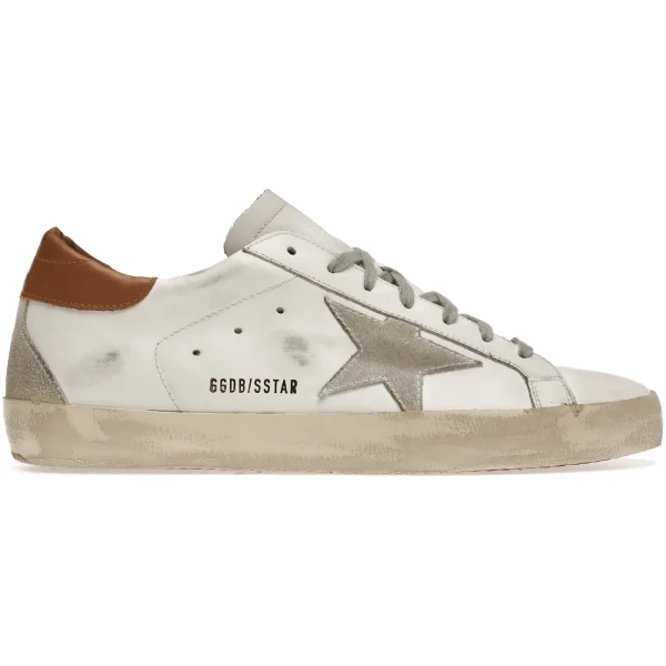 Golden Goose Super-Star White Vacchetta Tan Grey Suede Patch