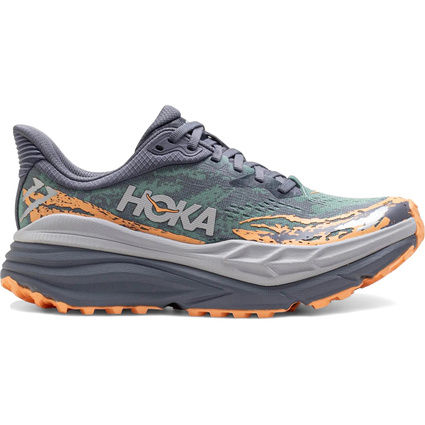 Hoka One One Stinson 7 Grey Skies Pale Tangerine (Womens) 1 Hoka One One Stinson 7 Grey Skies Pale Tangerine Womens 1