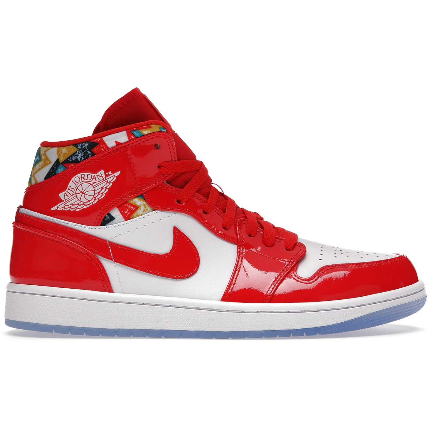 Jordan 1 Mid Barcelona Sweater Red Patent 1 Jordan 1 Mid Barcelona Sweater Red Patent