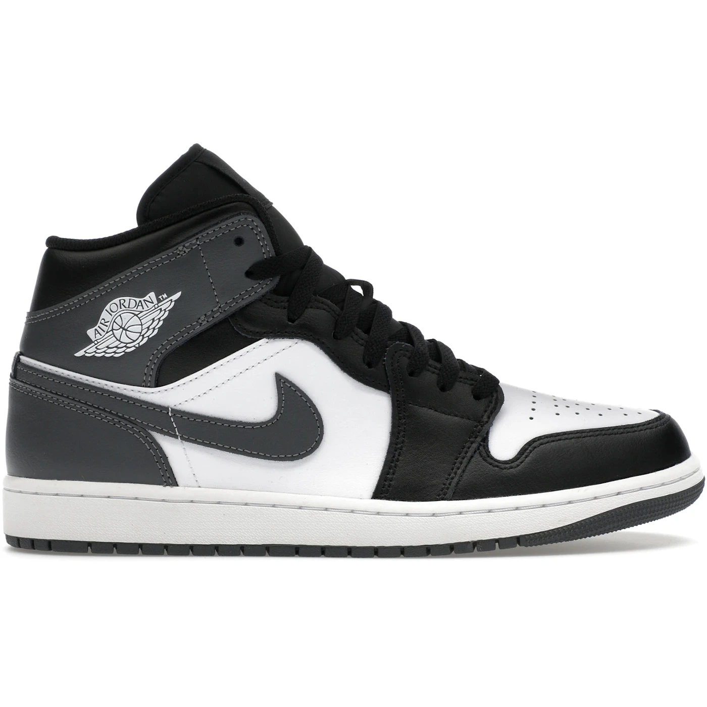 Jordan 1 Mid Black White Iron Grey