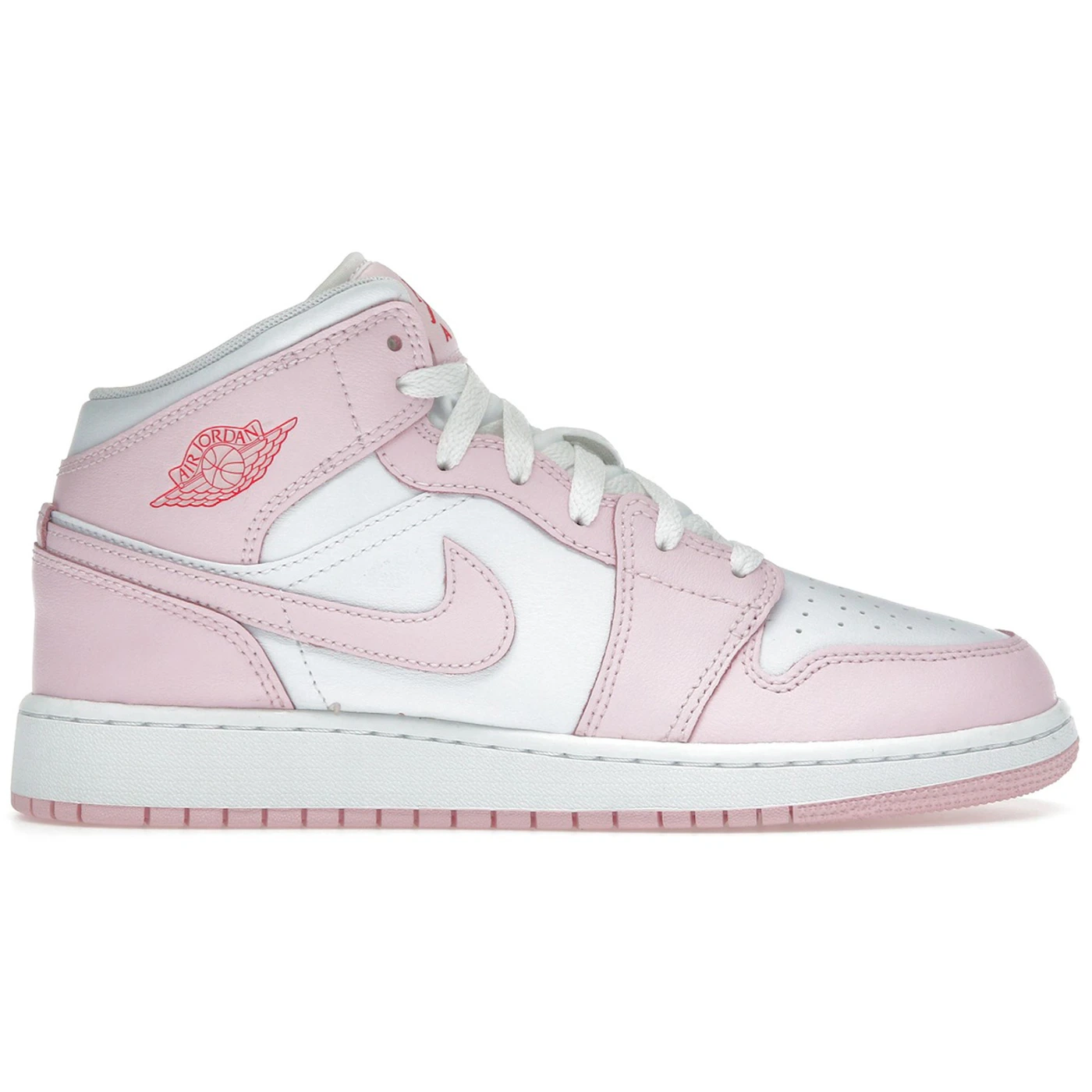 Jordan 1 Mid Pink Foam Fire Red GS 1 2