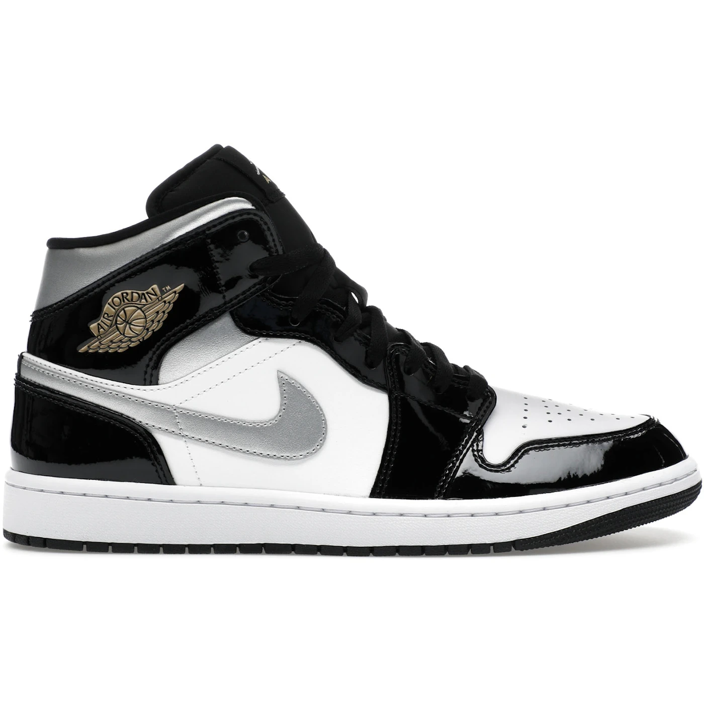 Jordan 1 Mid SE Patent Black White Metallic Silver Metallic Gold 1 Jordan 1 Mid SE Patent Black White Metallic Silver Metallic Gold