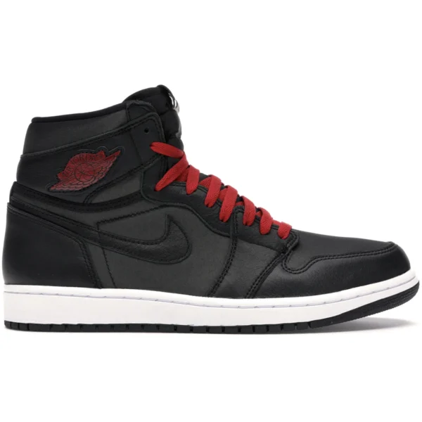 Jordan 1 Retro High Black Satin Gym Red