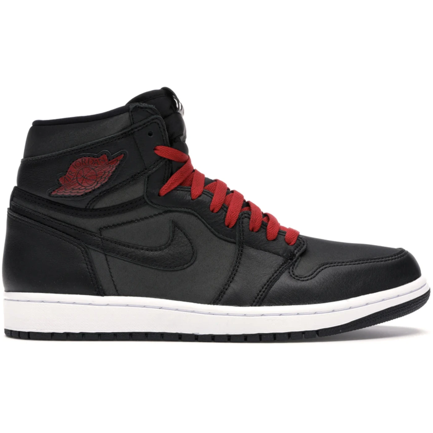 Jordan 1 Retro High Black Satin Gym Red 1 Jordan 1 Retro High Black Satin Gym Red