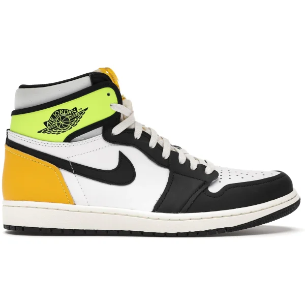 Jordan 1 Retro High White Black Volt University Gold