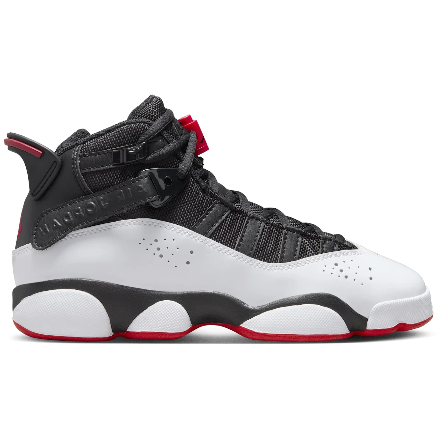 Jordan 6 Rings Black White University Red (GS)